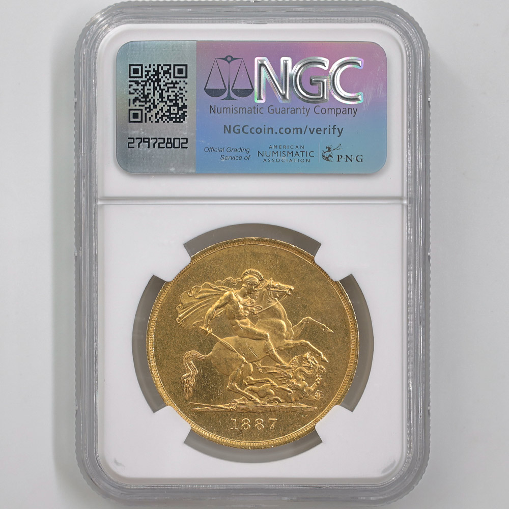 1887 �ѹ� �������ȥꥢ���� 5�ݥ�ɡ�5���֥��� ��� NGC MS 63 ̤������ ����ӥ꡼�إå� �����ꥹ ���