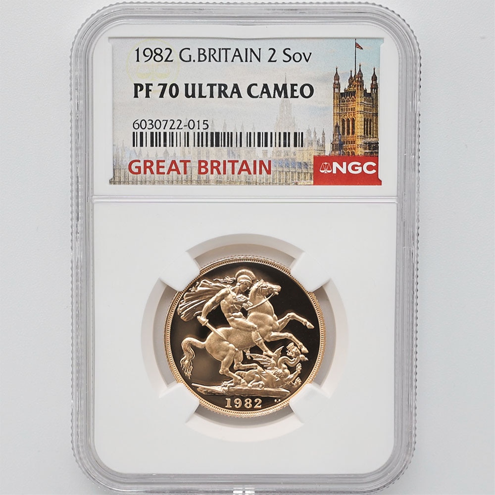 1982 英国 エリザベス2世 ソブリン 2ポンド（2ソブリン）金貨 プルーフ