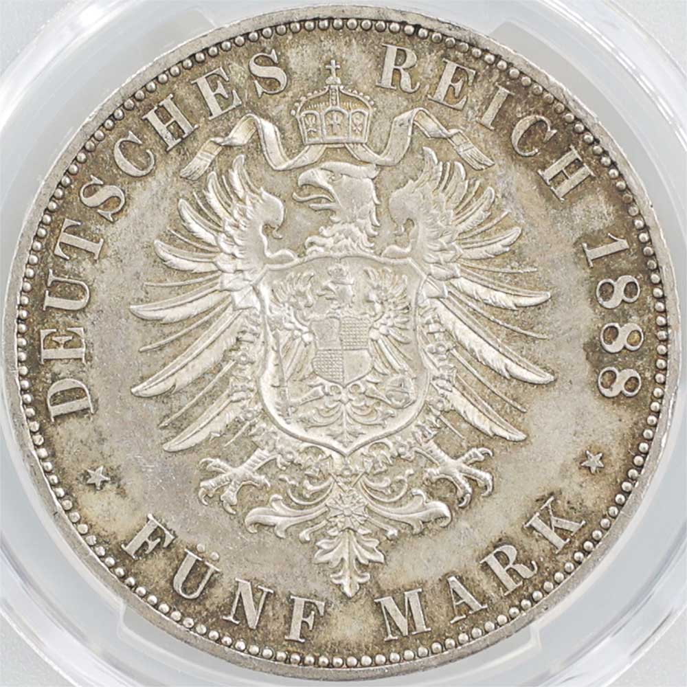 1888 �ɥ��� �ե꡼�ɥ��3�� 5 �ޥ륯 ��� PCGS MS 64 ̤���ѡ�����̤������
