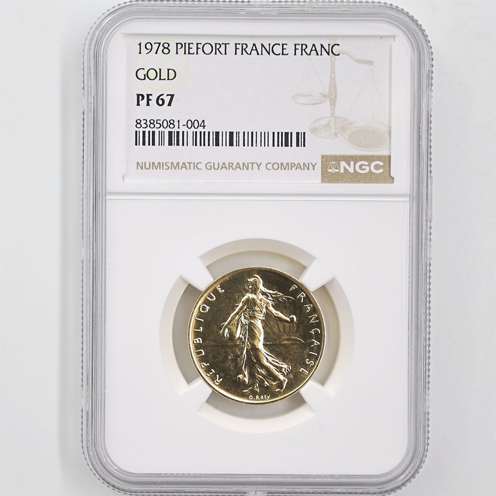 1978 フランス 種を蒔く女神 1フラン ピエフォー 金貨 プルーフ NGC PF