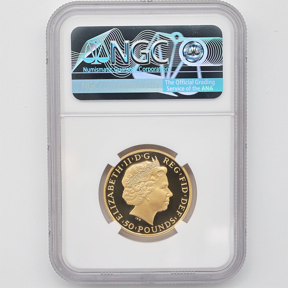 �������� 2014 �ѹ� �֥꥿�˥� 50�ݥ�� ��� 1/2���� �ץ롼�� NGC PF 70 UC �ǹ���� ����̤�����ʡڥݥ���ȡ������ݥ������оݳ���