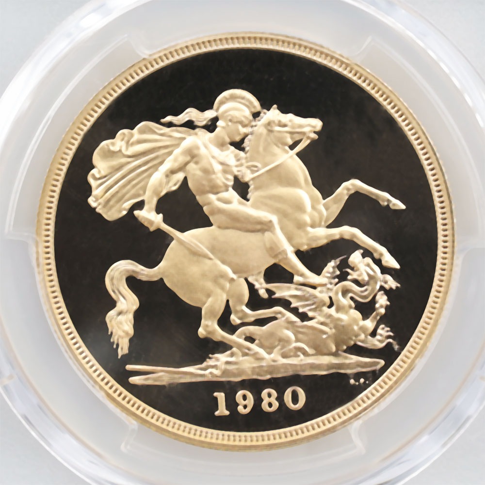 1980 �ѹ� ���ꥶ�٥�2�� ���֥�� 5�ݥ�ɡ�5���֥��˶�� �ץ롼�� PCGS PR 69 DCAM ��ǹ���� ����̤������ �����硼��ε�༣ �����ꥹ ���