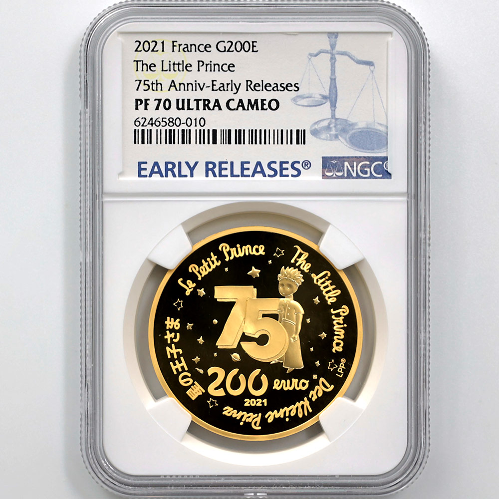2021 ե βҤ եȯ75ǯǰ 200桼  1 ץ롼 NGC PF 70 UC ER  ǹ ̤ Ȣ