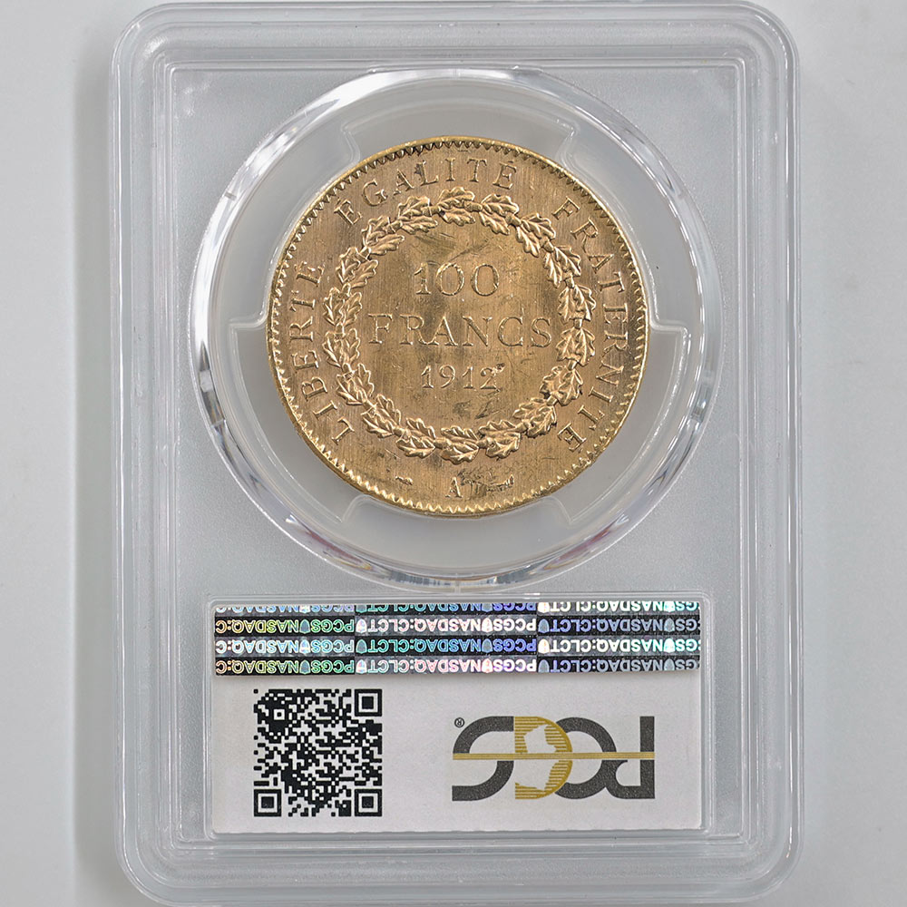 1912 �ե�� ���󥸥��� 100�ե�� ��� PCGS MS 63 ̤������ 