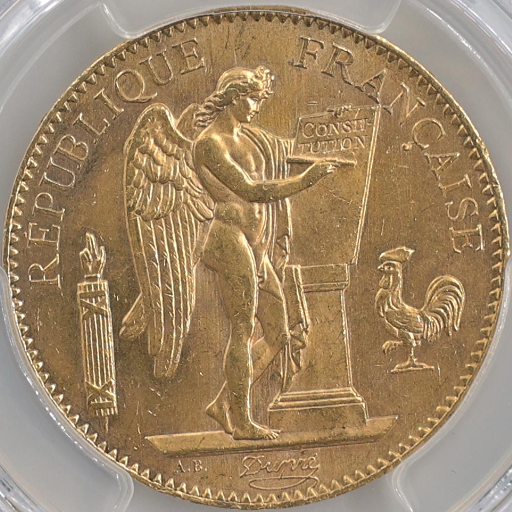 1912 �ե�� ���󥸥��� 100�ե�� ��� PCGS MS 63 ̤������ 