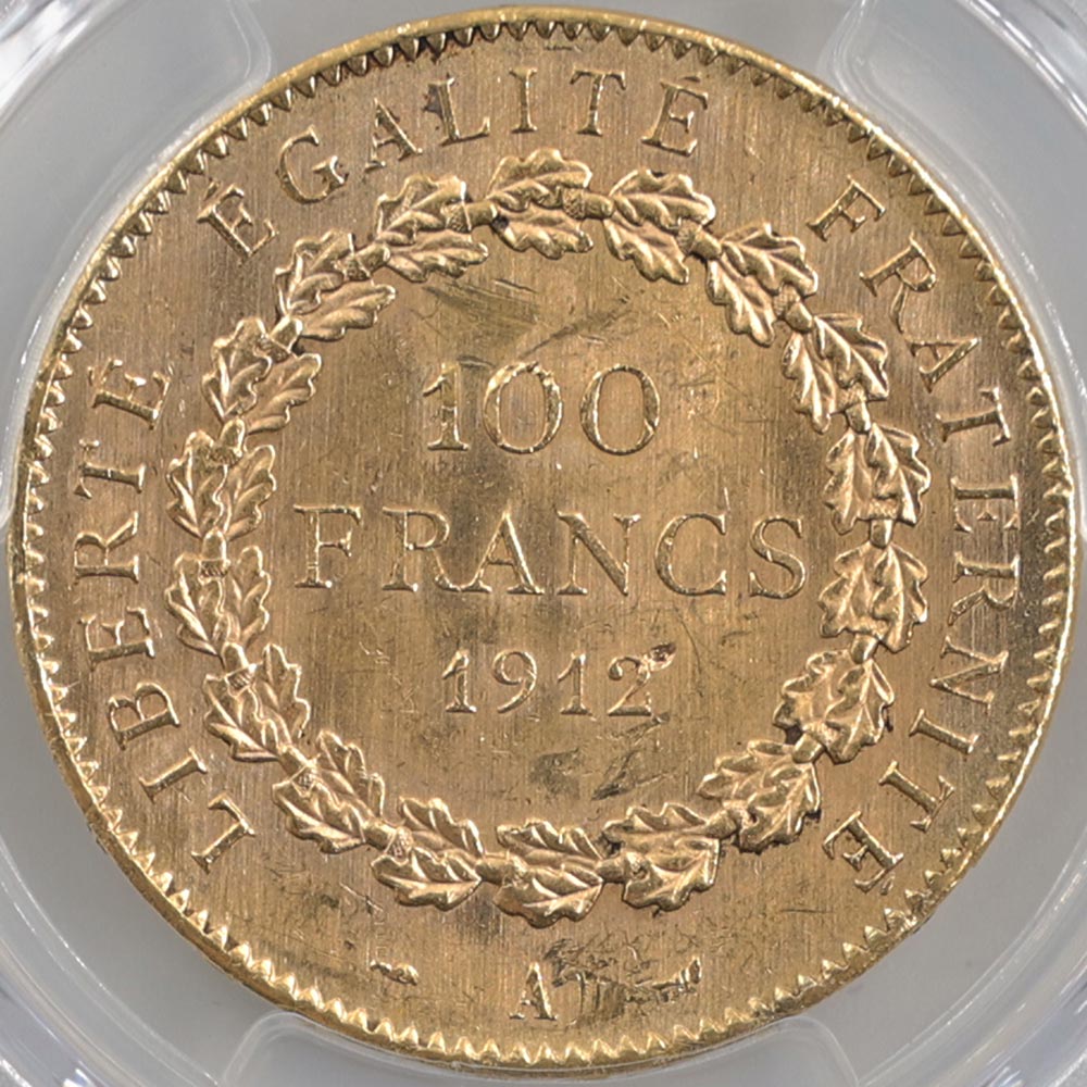 1912 �ե�� ���󥸥��� 100�ե�� ��� PCGS MS 63 ̤������ 