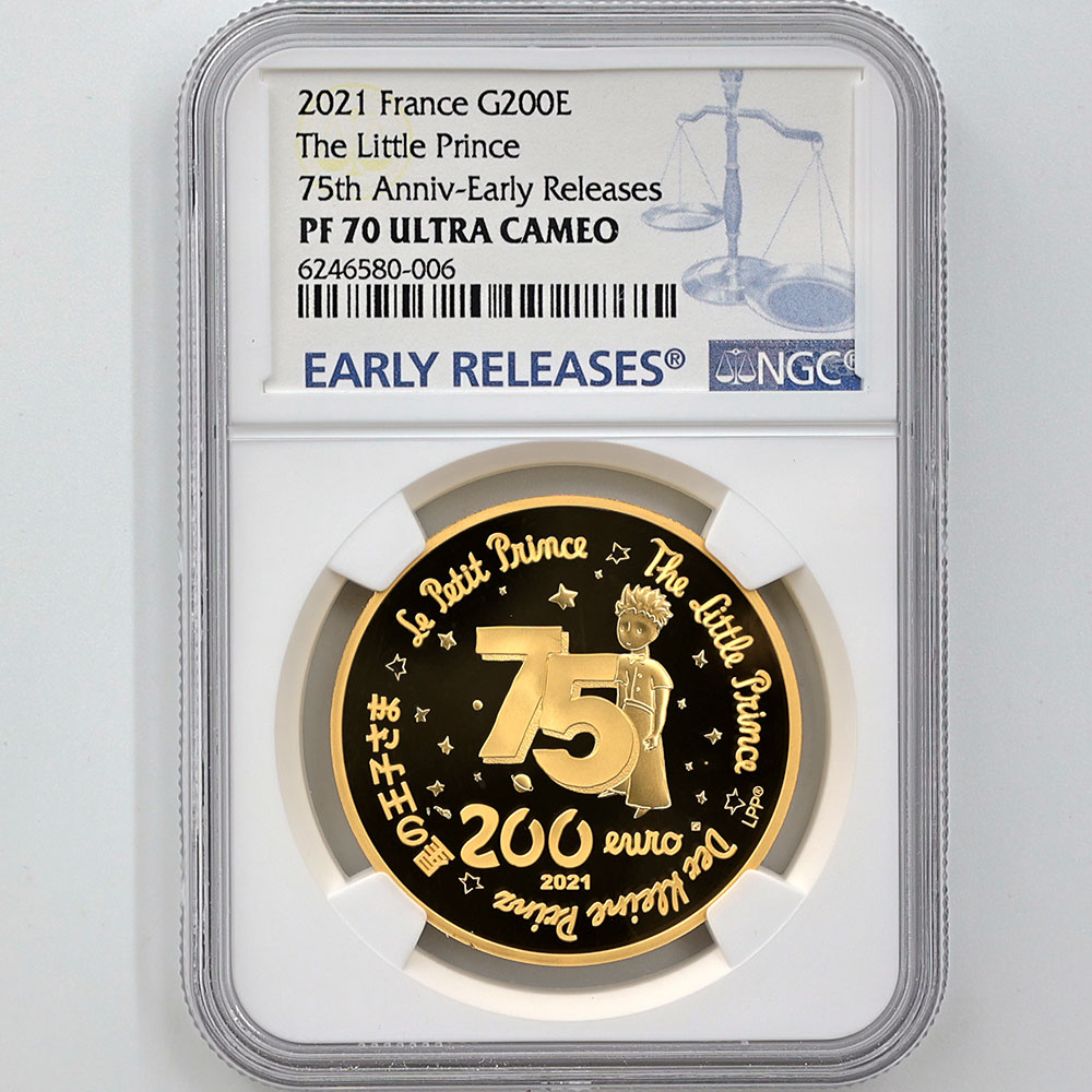 2021 �ե�� ���β��Ҥ��� �ե����ȯ��75��ǯ��ǰ 200�桼�� ��� 1���� �ץ롼�� NGC PF 70 UC ER ������ �ǹ���� ����̤������ ��Ȣ��