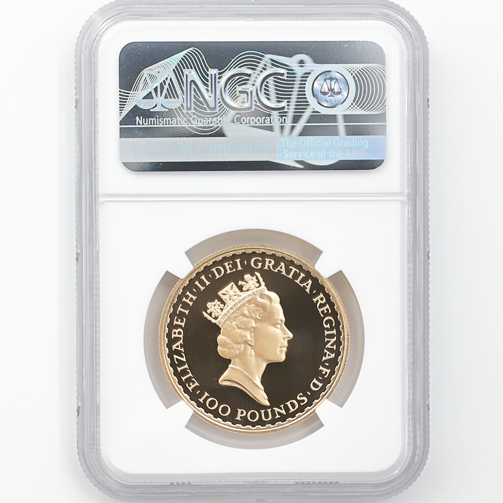 1988 �ѹ� �֥꥿�˥� 100�ݥ�� ��� 1���� �ץ롼�� NGC PF 70 UC �ǹ���� ����̤������