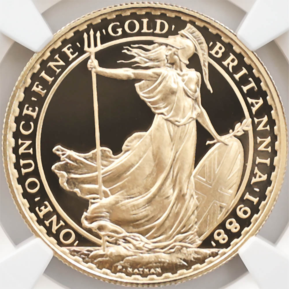 1988 �ѹ� �֥꥿�˥� 100�ݥ�� ��� 1���� �ץ롼�� NGC PF 70 UC �ǹ���� ����̤������