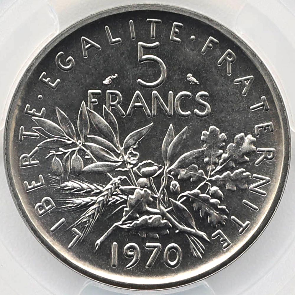 1970 �ե�� ��򼬤����� 5�ե�� �ԥ��ե��� ��Ƽ�� PCGS SP 68 ��ǹ���� ����̤������