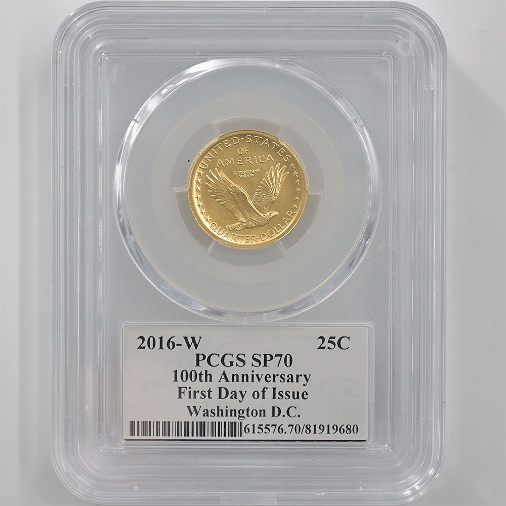 �������� 2016 ����ꥫ ���������󥰥�Хƥ�100��ǯ 25����� ��� 1/4���� PCGS SP 70 FDOI ������ �ʽ��������  �ǹ���� ����̤������ �ڥݥ���ȡ������ݥ������оݳ���