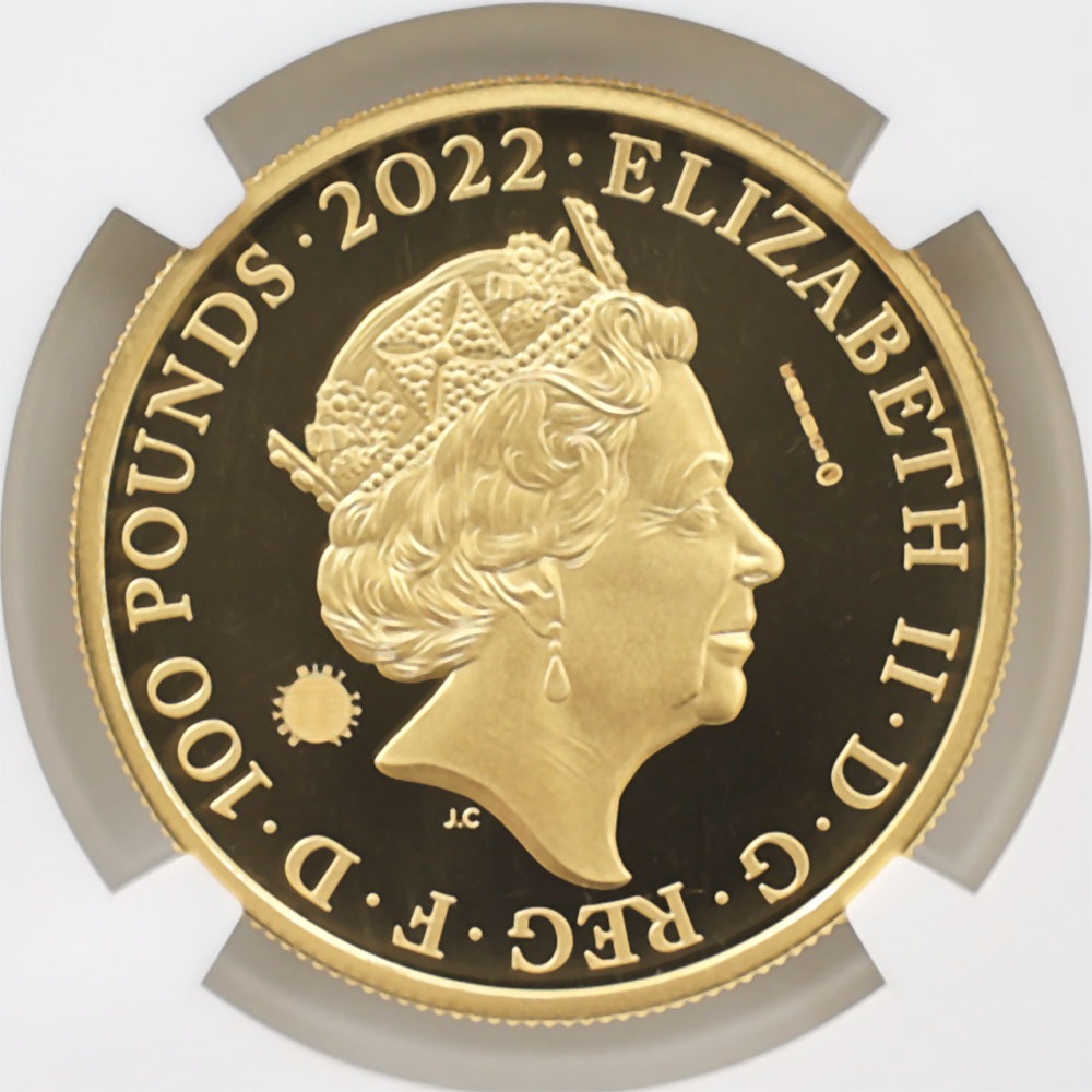 ����� 2022 �ѹ� ���ꥶ�٥�2�� �ԻԷʴ� ����ɥ� 100�ݥ�� ��� 1���� �ץ롼�� NGC PF 69 UC �ǹ���� ����̤������ ��Ȣ�� ������1��Τ�