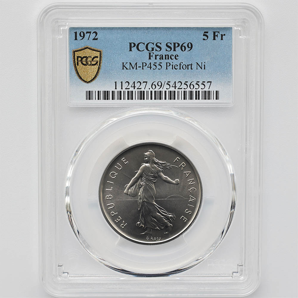 1972 �ե�� ��򼬤����� 5�ե�� �ԥ��ե��� ��Ƽ�� PCGS SP 69 ��ǹ���� ����̤������