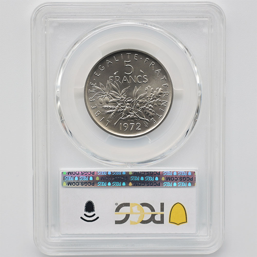 1972 �ե�� ��򼬤����� 5�ե�� �ԥ��ե��� ��Ƽ�� PCGS SP 69 ��ǹ���� ����̤������
