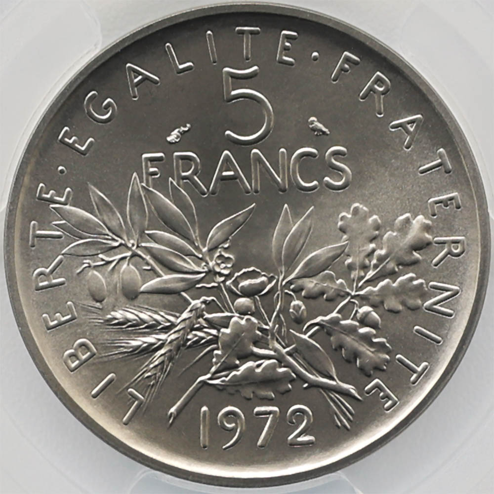 1972 �ե�� ��򼬤����� 5�ե�� �ԥ��ե��� ��Ƽ�� PCGS SP 69 ��ǹ���� ����̤������