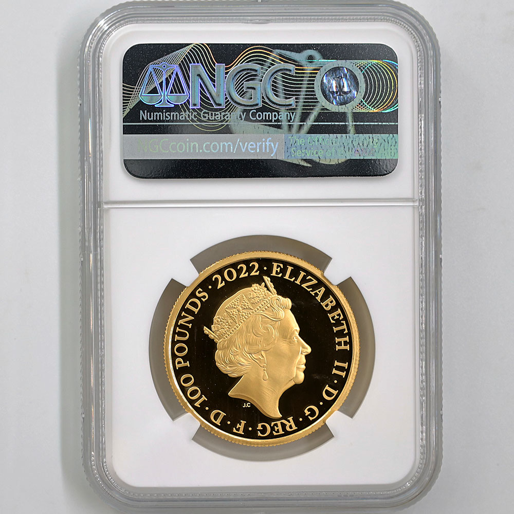 2022 �ѹ� ���ꥶ�٥�2�� �ԻԷʴ� ����ɥ� 100�ݥ�� ��� 1���� �ץ롼�� NGC PF 70 UC FR ������ �ǹ���� ����̤������ ��Ȣ�� �����ꥹ ���