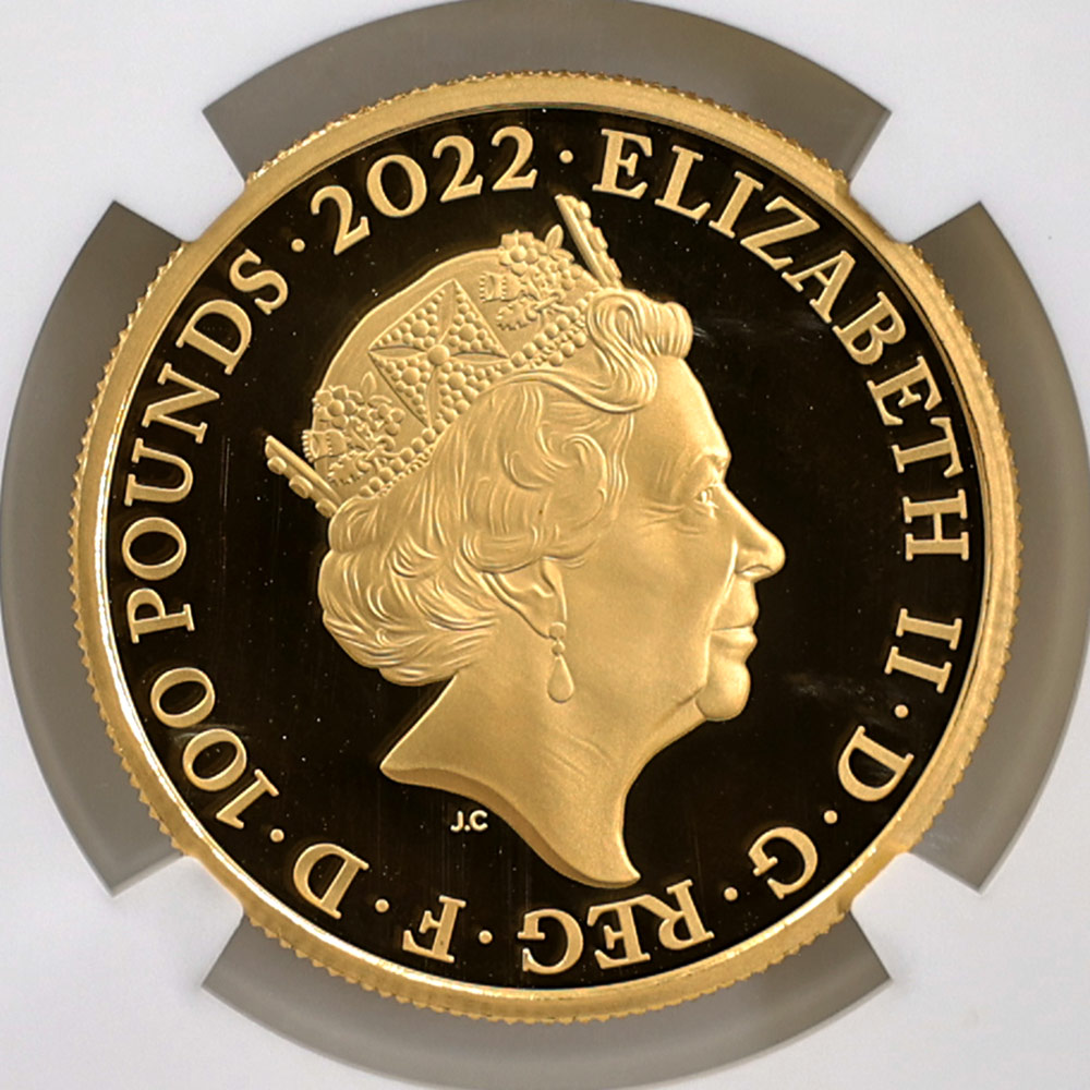 2022 �ѹ� ���ꥶ�٥�2�� �ԻԷʴ� ����ɥ� 100�ݥ�� ��� 1���� �ץ롼�� NGC PF 70 UC FR ������ �ǹ���� ����̤������ ��Ȣ�� �����ꥹ ���