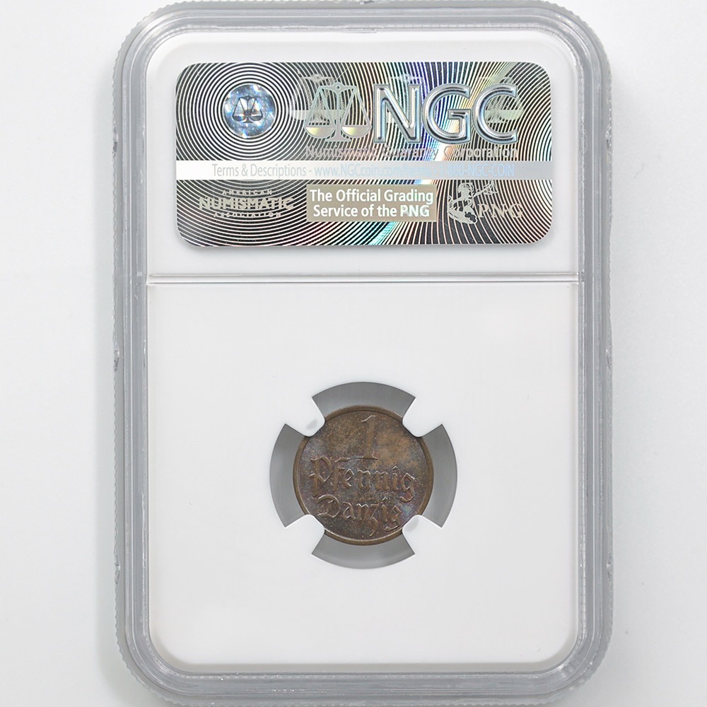 委託販売 1937 ダンツィヒ自由都市 1ペニッヒ 青銅貨 NGC MS64 BN 未使用～完全未使用品 ポーランド【ポイント・クーポン利用