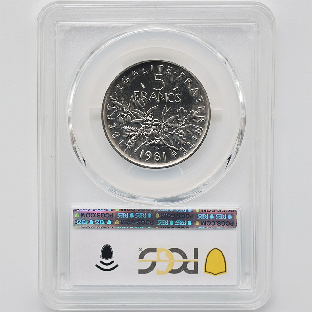 1981 �ե�� ��򼬤����� 5�ե�� �ԥ��ե��� ��Ƽ�� PCGS SP 67 ��ǹ���� ����̤������