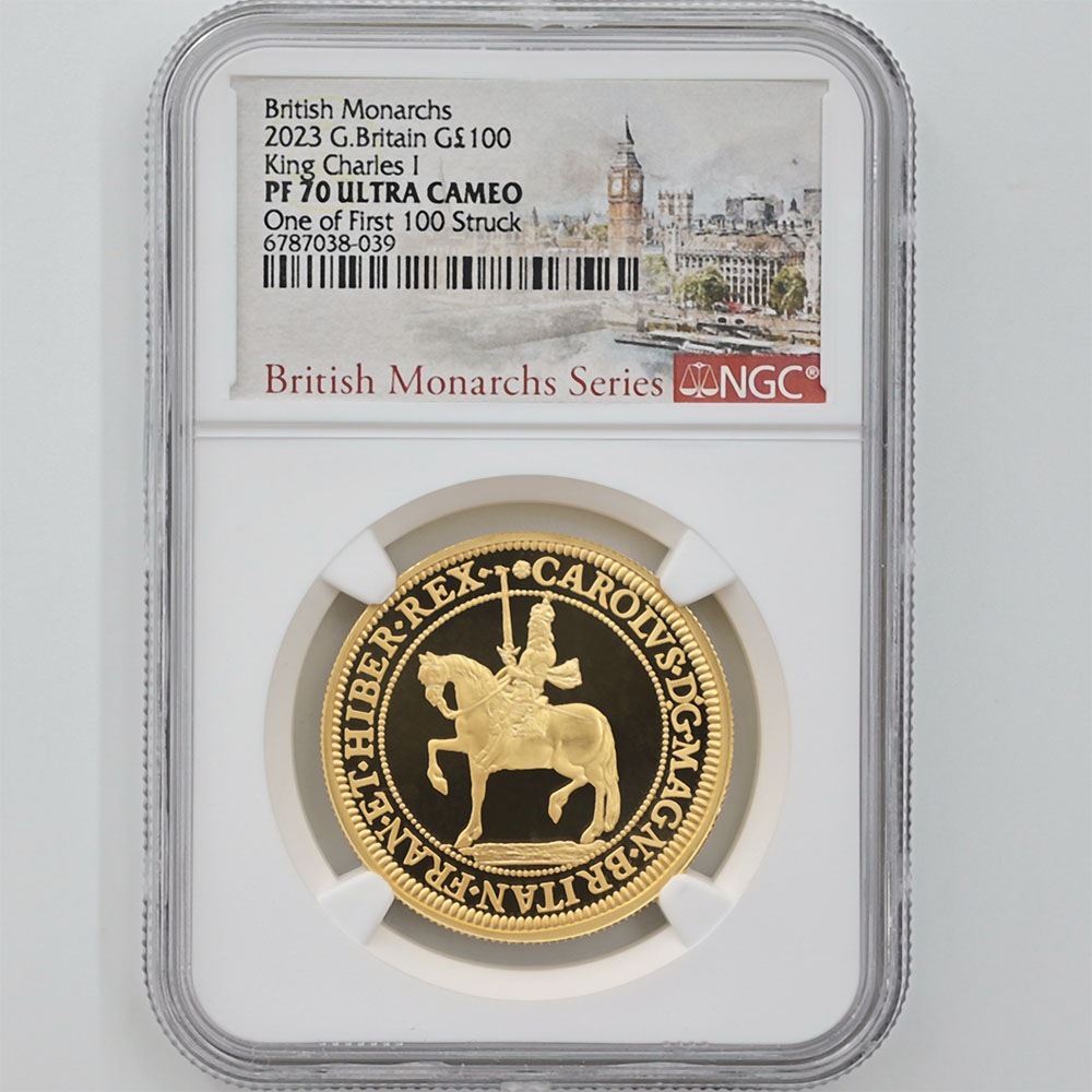 2023 英国 君主 シリーズ チャールズ1世 100ポンド 金貨 1オンス プルーフ NGC PF 70 UC ONE OF FIRST 100  STRUCK 最高鑑定 完全未使用品 イギリス 金貨 | 英国,英国 金貨 | 株式会社世界コイン