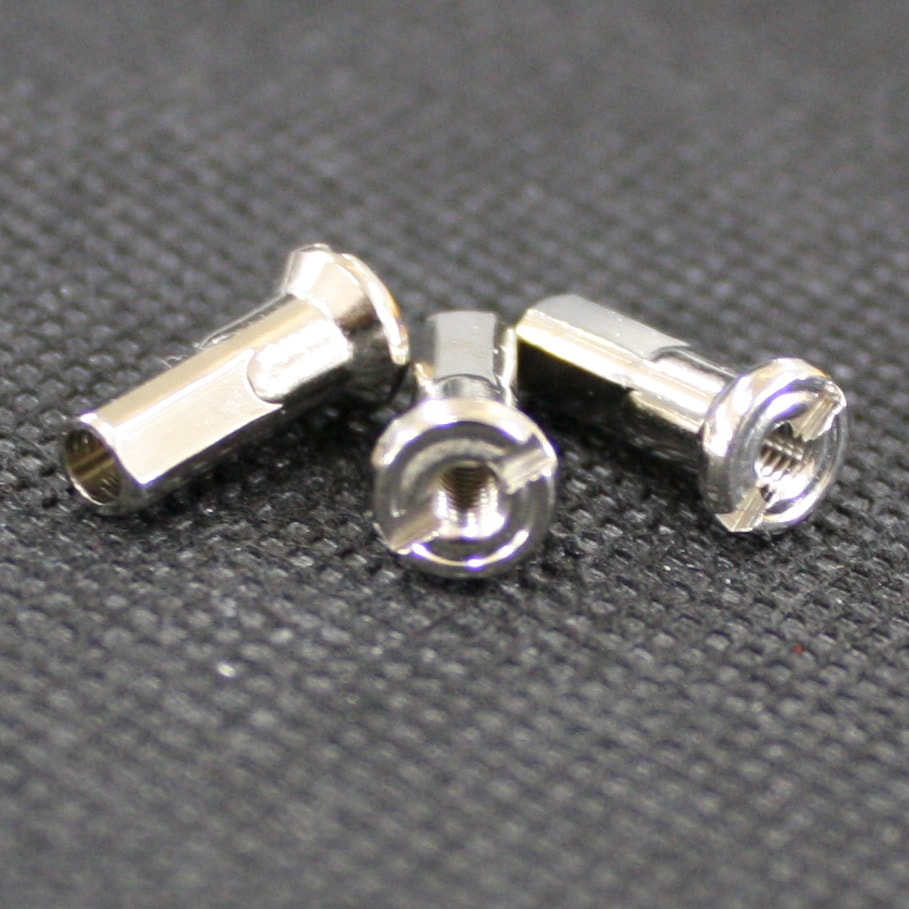 星スポーク 真鍮ニップル シルバー 外径14、穴13番 ＃14×13 14X13BR(72