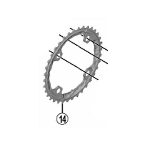 14]引掛け歯付チェーンリング 36T-AL | シマノスモールパーツ