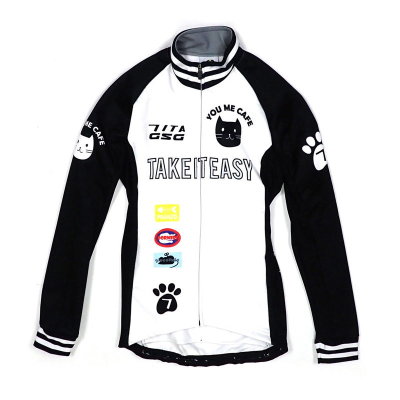 セブンイタリア Cafe Cat Lady LS Jersey グラファイト レデ