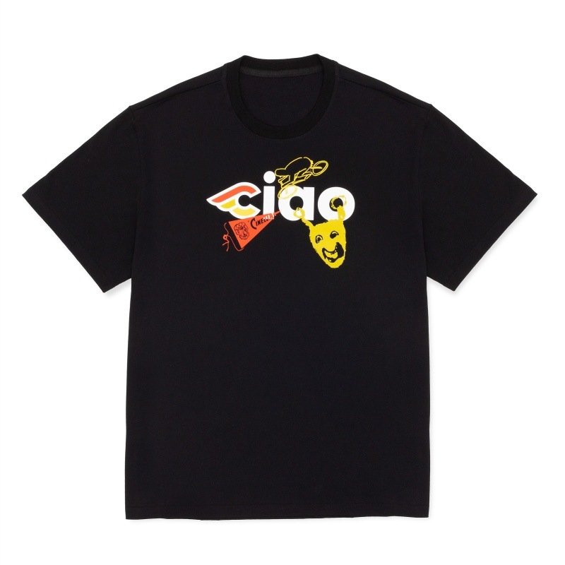 チネリ T-SHIRT CIAO ICONS ブラック | メンズウェア,Tシャツ,チネリ