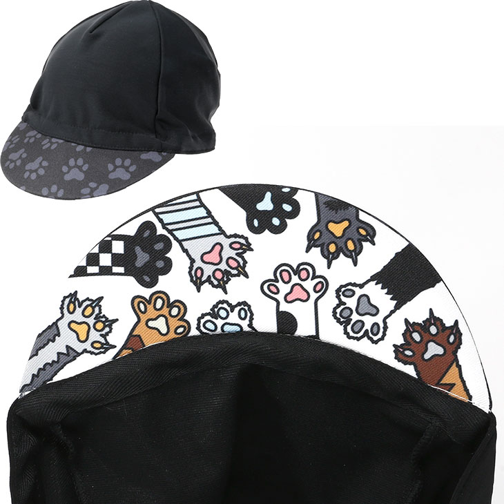 ★サイクルキャップ★【No.26】猫☆猫☆猫 ☆サイクルキャップ☆【No.26】猫☆猫☆猫 ネコシルエットローキャップ |