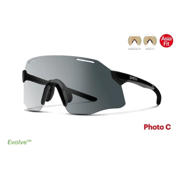 SMITH (スミス) PivLock Leadout Black Photochromic Clear to Gray Sunglasses ピブロック リードアウト ブラック フォトクロミック クリア グレイ サングラス SMITH PivLock Leadout Matte Black（CP Red Mirror）日本正規品