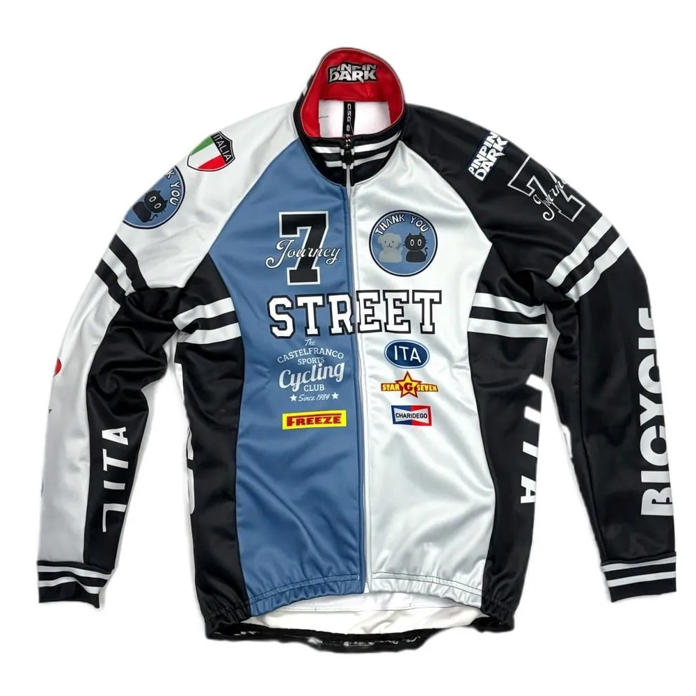 セブンイタリア Seven Stadium Jacket ブラック/グレー/ブルー