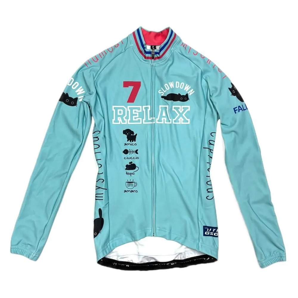 セブンイタリア Torokeru Relax Cat Lady LS Jersey チェレステ