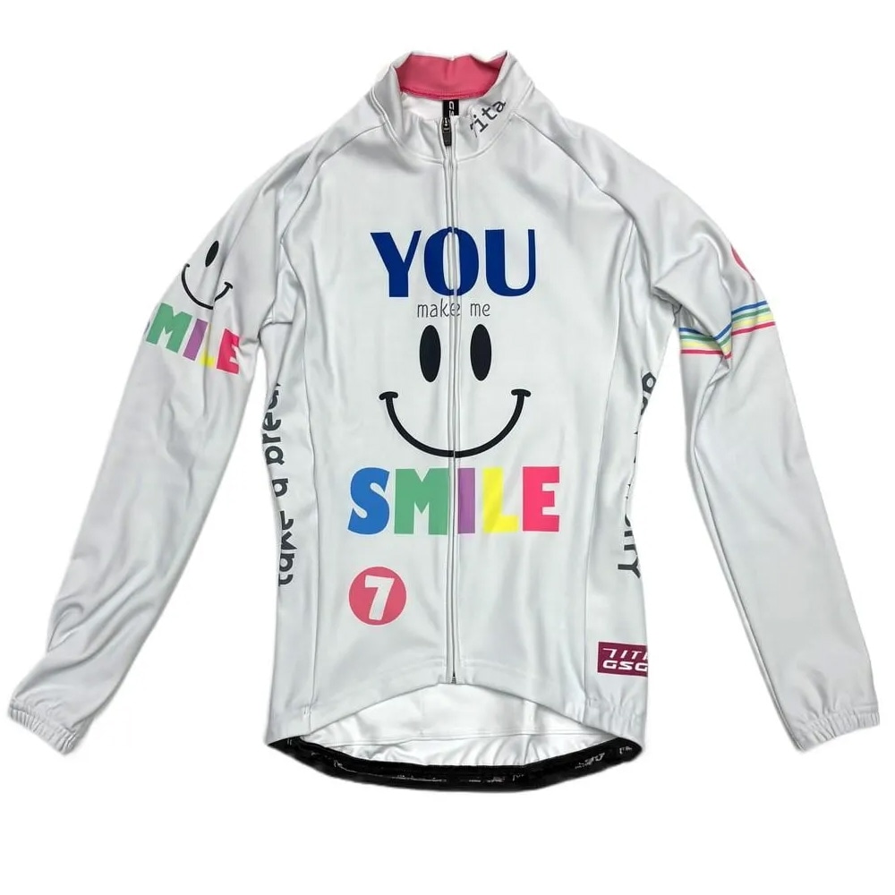セブンイタリア　サイクルジャージ　レディース セブンイタリア You make me Smile Lady LS Jersey オフホワイト