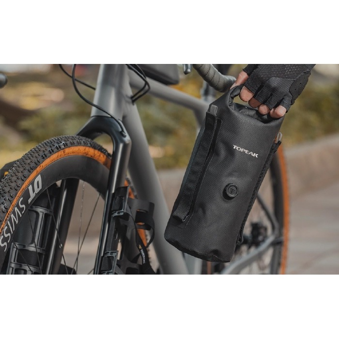 自転車 フォークバッグ ラック不要 ワンタッチ 完全防水 取付具付 4Lペア トピーク フォーク ドライバッグ 4L | バッグ,サイドバッグ,その他