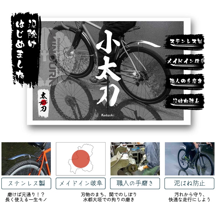 ミノウラ ショートフェンダー Kodachi-F 前 | アクセサリー,ドロヨケ