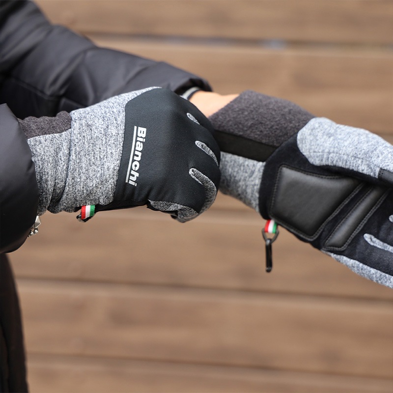 ビアンキ ウインタースポーツグローブ ブラックグレー タッチパネル