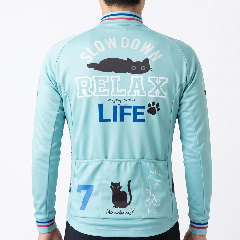 セブンイタリア Torokeru Relax Cat LS Jersey チェレステグリーン