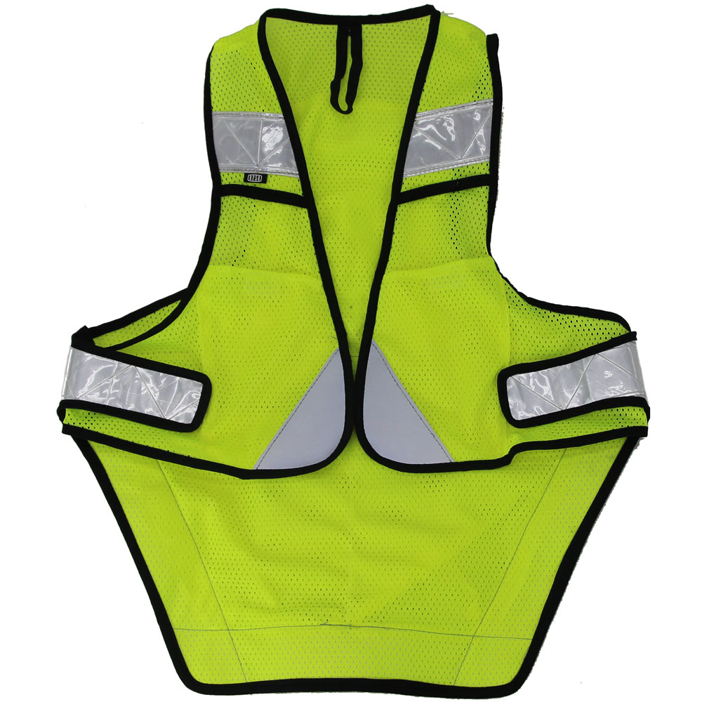 R250 サイクル反射ベスト ポケット付きロング ネオンイエロー