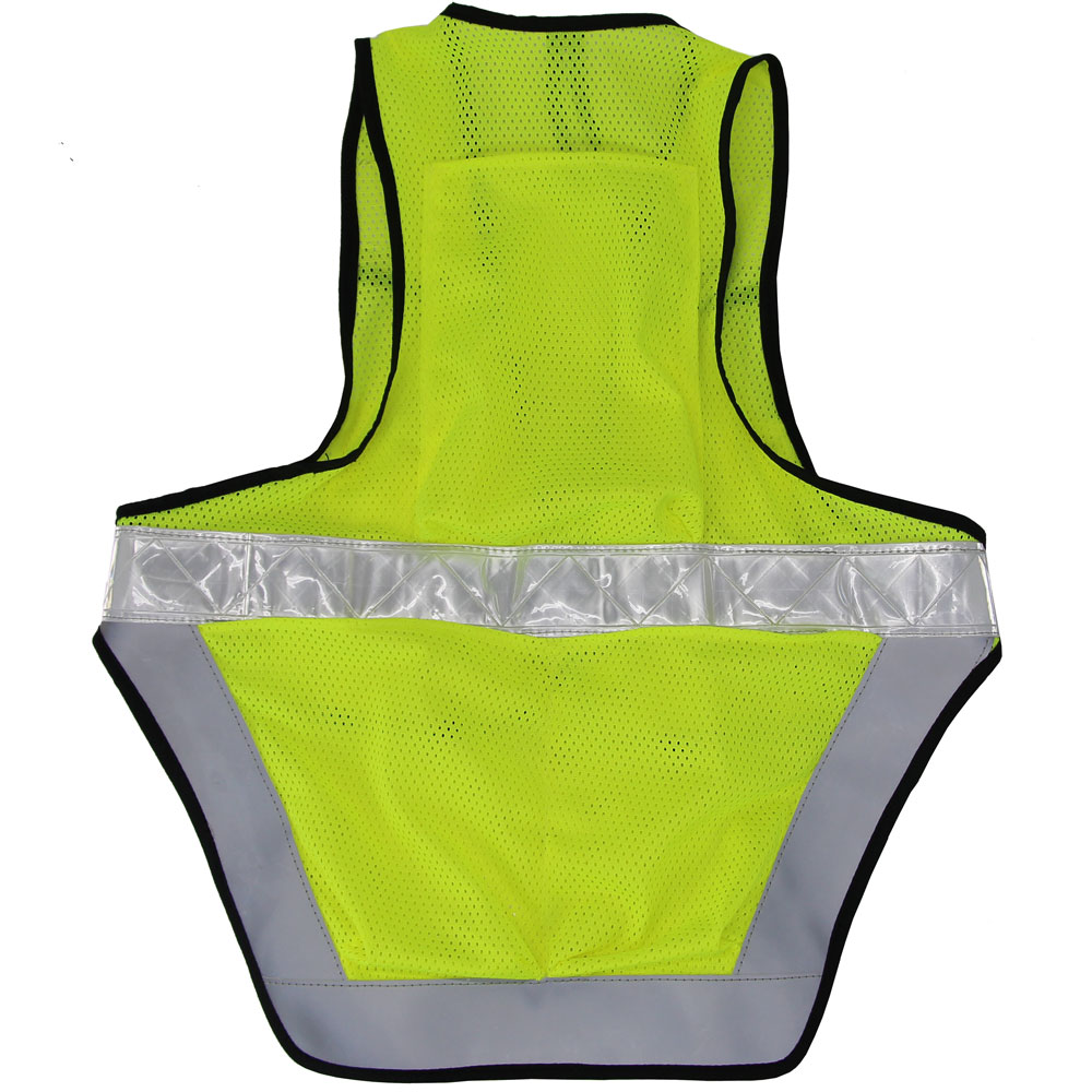 R250 サイクル反射ベスト ポケット付きロング ネオンイエロー