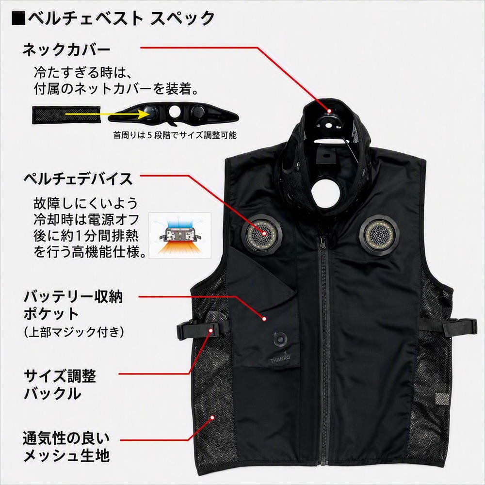 BODY TOUGHNESS JW-698 マルチペルチェベスト BT ABILITY バッテリー