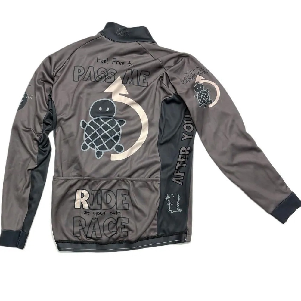 [jam-shelly ] イタリア製サイクルジャージ2点 セブンイタリア Pass Me Turtle LS Jersey ブラウン | メンズウェア