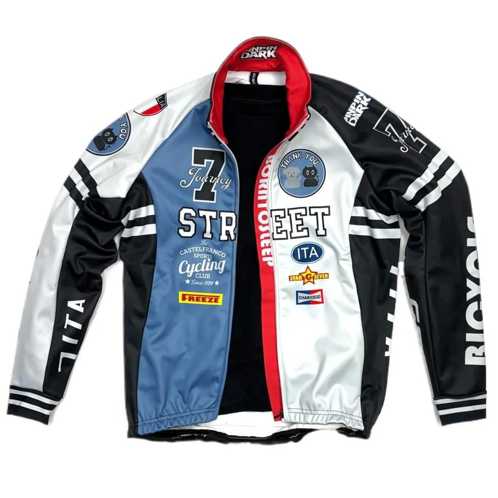 セブンイタリア Seven Stadium Jacket ブラック/グレー/ブルー