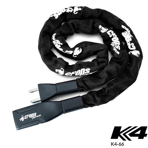 クロップス(crops) CROPS クロップス K4-66+ライオンアラーム 自転車用チェーンロックu0026amp;振動センサー内臓警報機セット ブラック チェーンロック K4-66+ライオンアラーム
