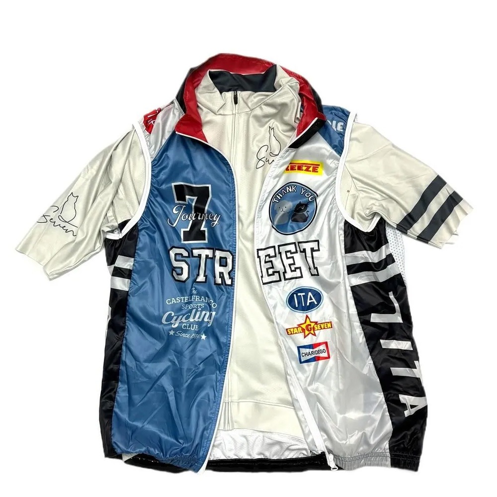 セブンイタリア Seven Stadium Gilet ブラック/グレー/ブルー | メンズ