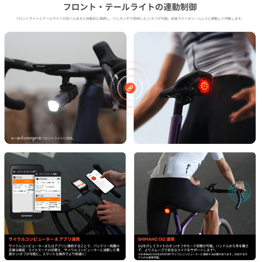 iGPスポーツ TL50 スマートテールライト | アクセサリー,テールライト