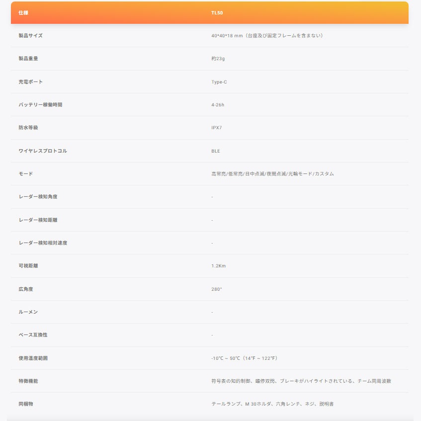 iGPスポーツ TL50 スマートテールライト | アクセサリー,テールライト