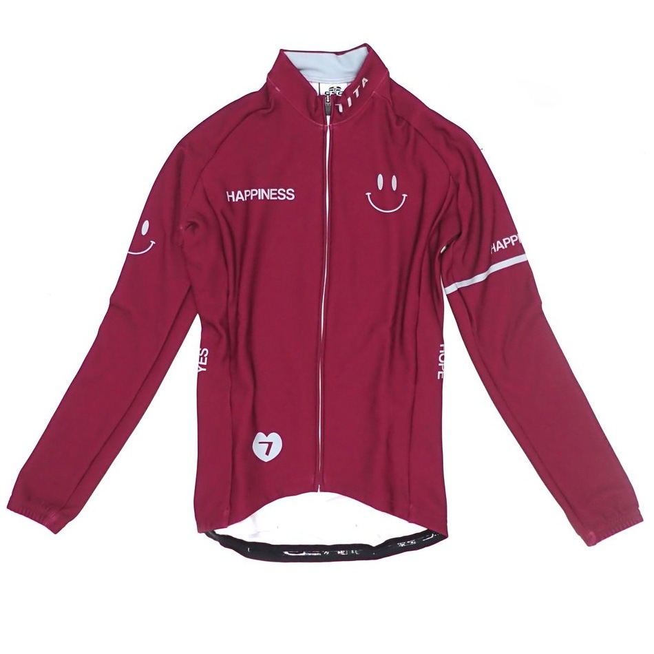 セブンイタリア Happiness Smile Lady LS Jersey ワインレッド