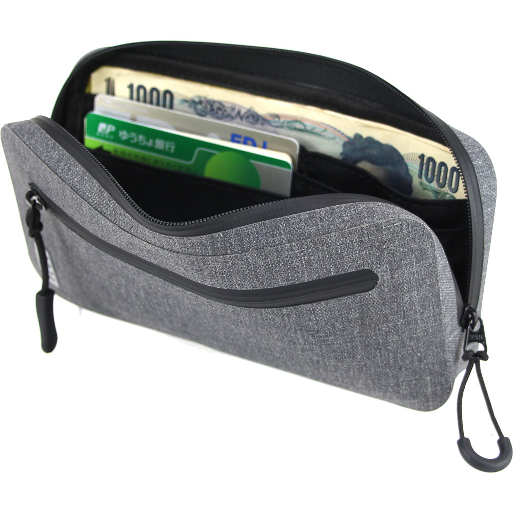 やっち②ポーチ R250 防水スマートライドポーチ スーパーDX2 グレー W小銭入れ