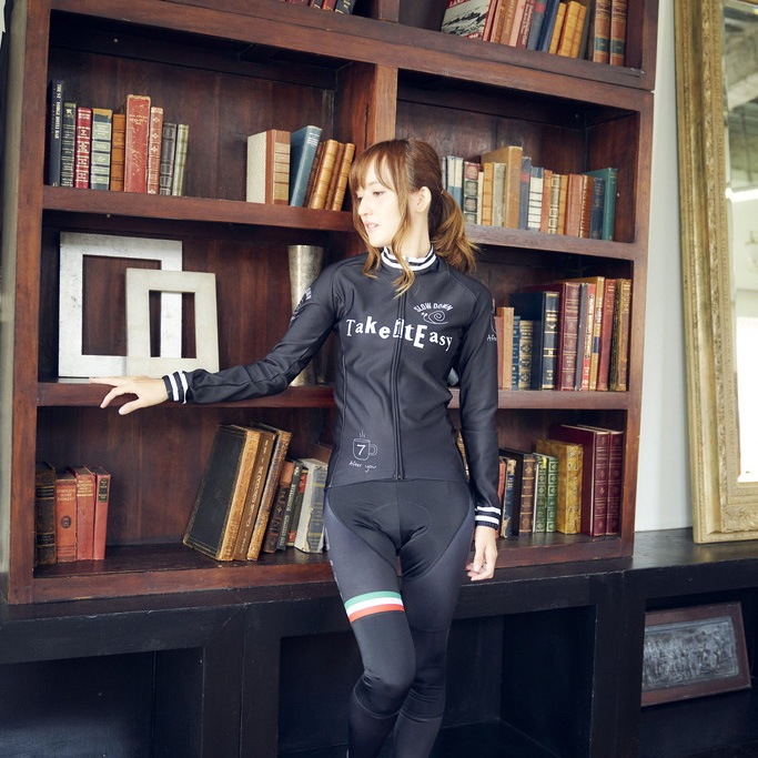 セブンイタリア Cafe Cat Lady LS Jersey グラファイト レデ