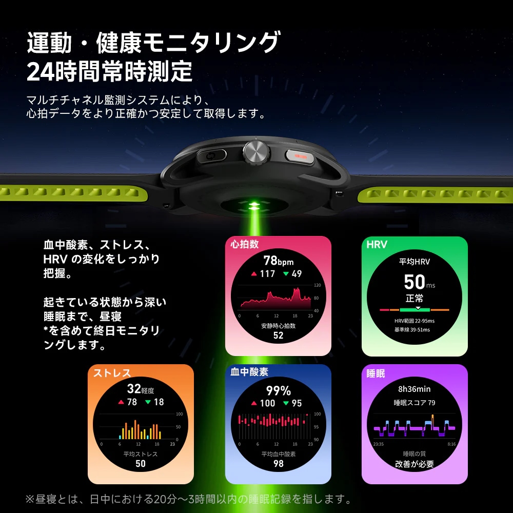 iGPスポーツ VeRun GPSスポーツウォッチ ブラック [ROL09] [ROL
